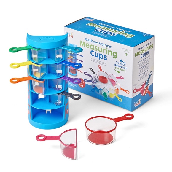 NIB Rainbow Fraction Measuring Cups hand2 mind 10 Piece Set, 3+ (Never Opened) - Picture 3 of 5